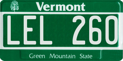 VT license plate LEL260