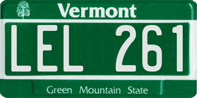 VT license plate LEL261