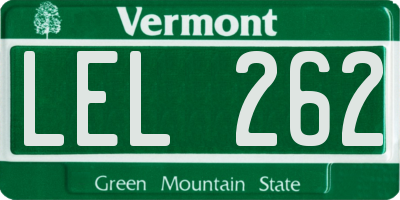 VT license plate LEL262