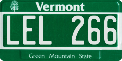 VT license plate LEL266