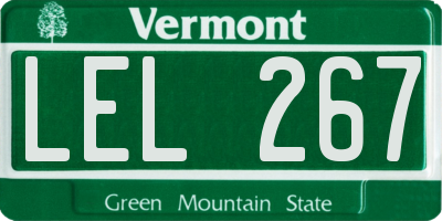 VT license plate LEL267