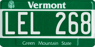 VT license plate LEL268