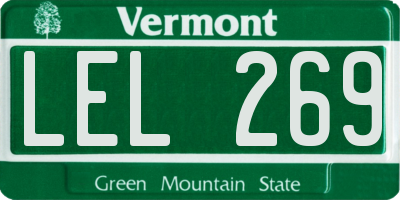 VT license plate LEL269