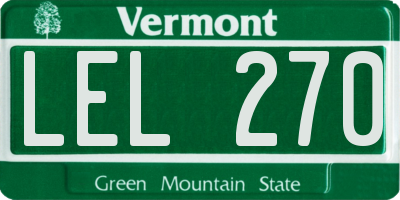 VT license plate LEL270