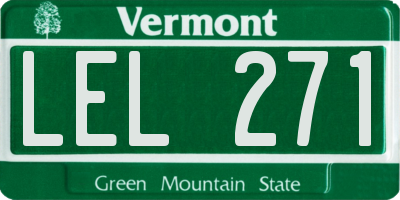 VT license plate LEL271