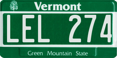 VT license plate LEL274