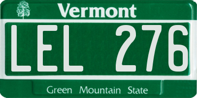 VT license plate LEL276