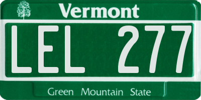 VT license plate LEL277