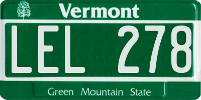 VT license plate LEL278