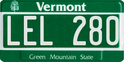 VT license plate LEL280