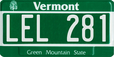 VT license plate LEL281