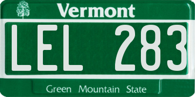 VT license plate LEL283