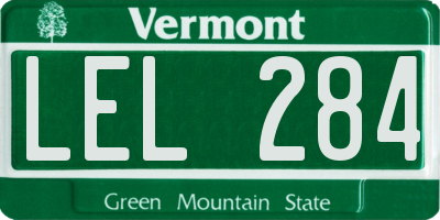 VT license plate LEL284