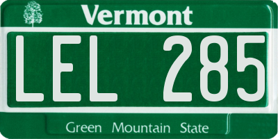 VT license plate LEL285