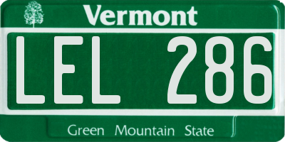 VT license plate LEL286