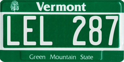 VT license plate LEL287