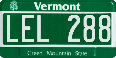 VT license plate LEL288