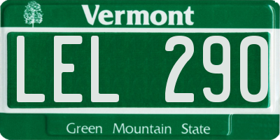 VT license plate LEL290