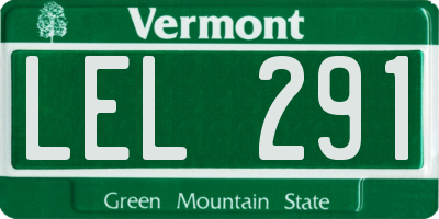 VT license plate LEL291