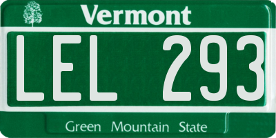 VT license plate LEL293
