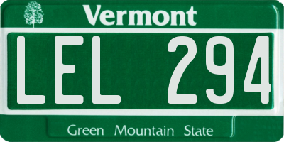 VT license plate LEL294