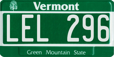VT license plate LEL296