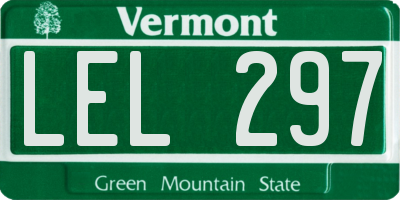 VT license plate LEL297