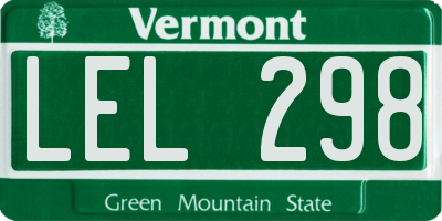 VT license plate LEL298