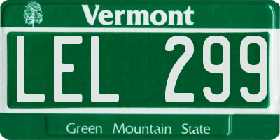 VT license plate LEL299
