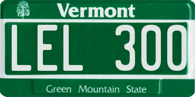VT license plate LEL300