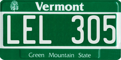 VT license plate LEL305
