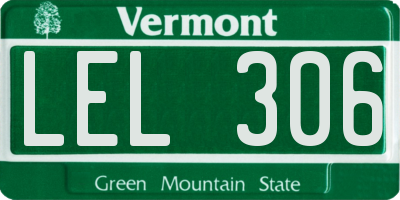 VT license plate LEL306