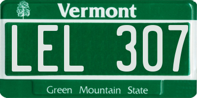 VT license plate LEL307