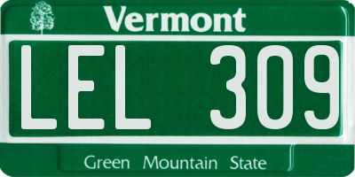 VT license plate LEL309