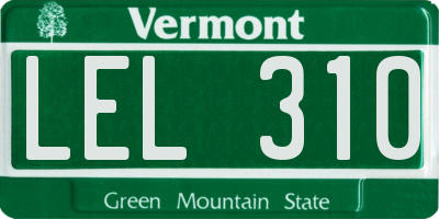 VT license plate LEL310