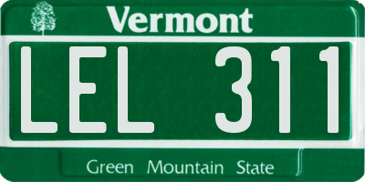 VT license plate LEL311