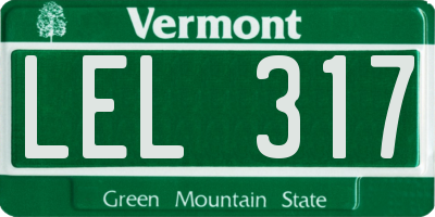 VT license plate LEL317