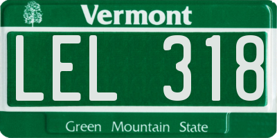 VT license plate LEL318
