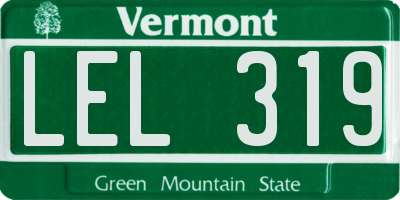 VT license plate LEL319