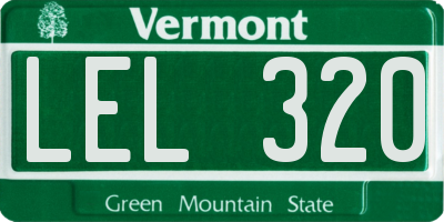 VT license plate LEL320