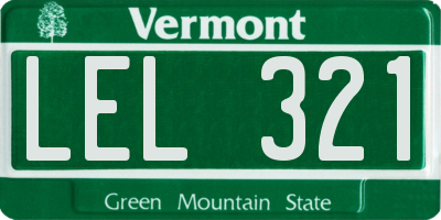 VT license plate LEL321