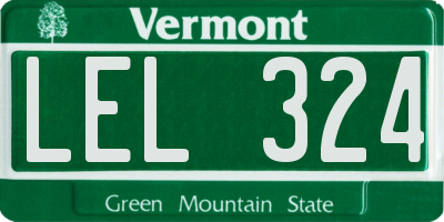 VT license plate LEL324