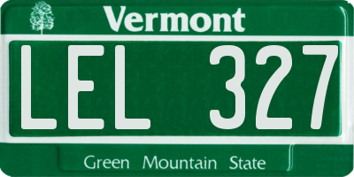 VT license plate LEL327