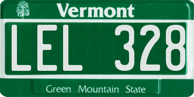 VT license plate LEL328