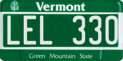 VT license plate LEL330