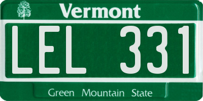 VT license plate LEL331