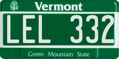VT license plate LEL332