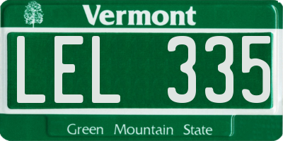 VT license plate LEL335