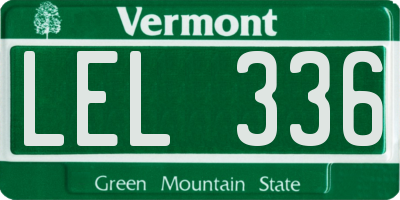 VT license plate LEL336