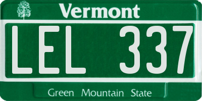 VT license plate LEL337